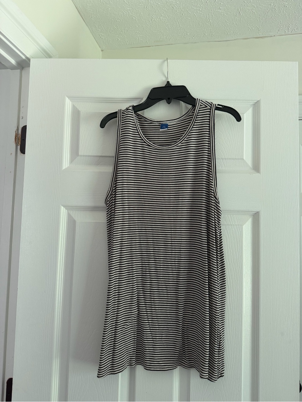 Old Navy Black and White Striped Sleeveless Tank Dress